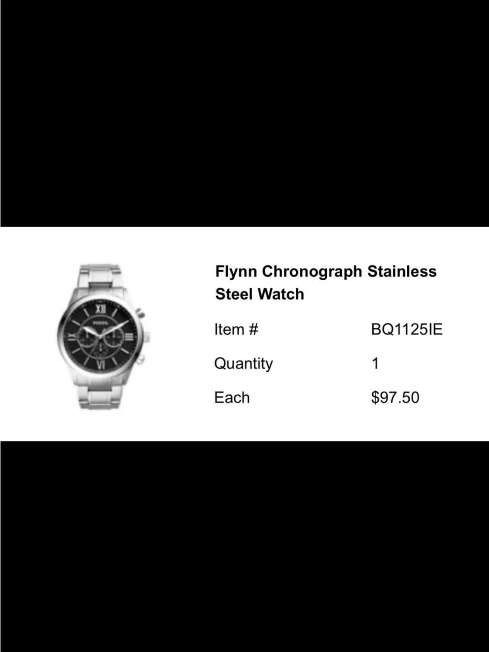 Fossil Flynn Chronograph Watch - Silver and Black